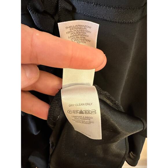 VTG Y2K Sleeveless Cowl Neck Black Ruffle Drop Waist Dark Fairy Whimsigoth Sz 10 - Picture 6 of 8